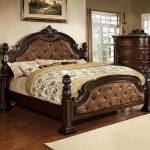 Monte Vista I Eastern King Bed Dark Brown Leatherette & Brown Cherry